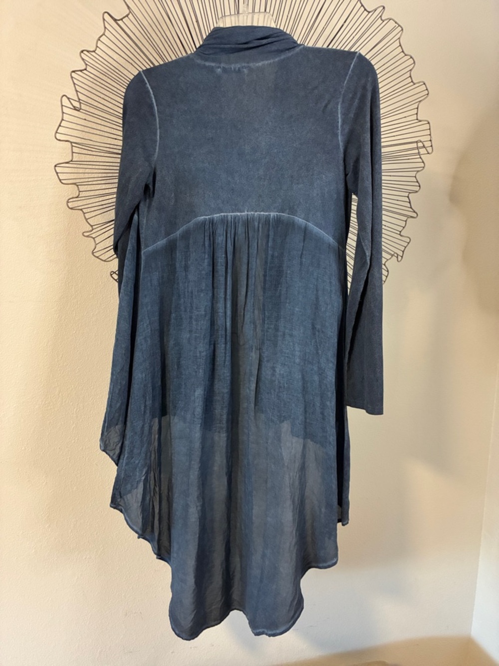 T Party Cardigan Duster Denim Blue Wash Size M - Picture 4 of 8